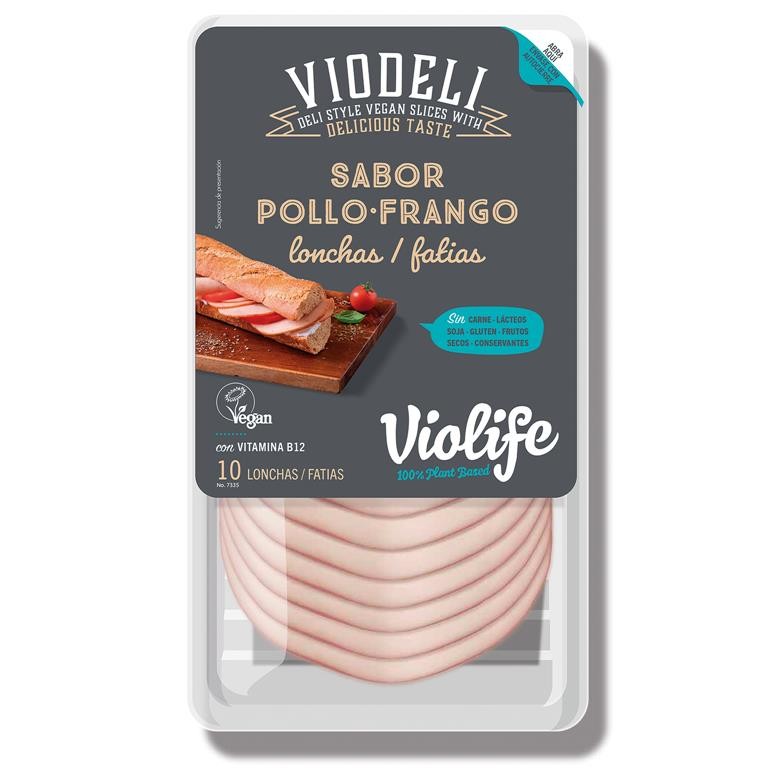 LONCHAS VEGETALES VIODELI SABOR POLLO 100 g VIOLIFE