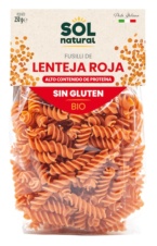 FUSILLI DE LENTEJA ROJA BIO SIN GLUTEN 300 g SOLNATURAL