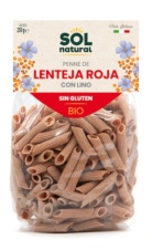 PENNE LENTEJA ROJA CON LINO BIO SIN GLUTEN 250 GR SOLNATURAL
