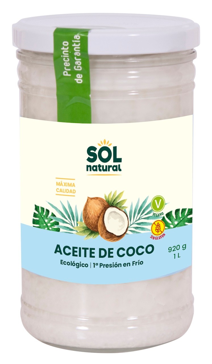ACEITE DE COCO VIRGEN EXTRA GRANDE BIO 1 LT SOLNATURAL