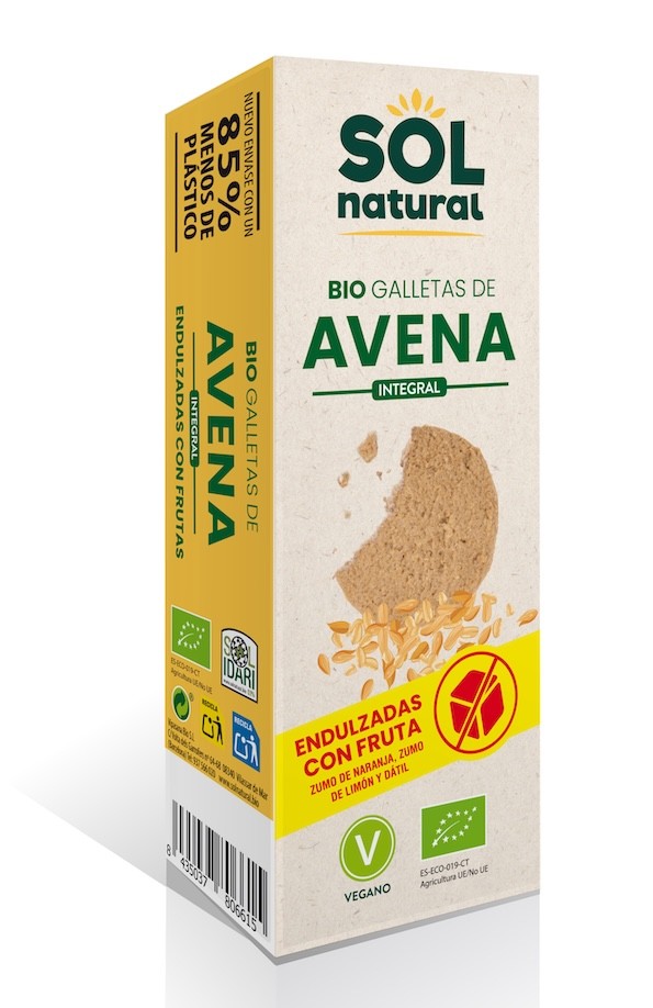 GALLETAS DE AVENA ENDULZADAS CON FRUTA BIO 175 g SOLNATURAL