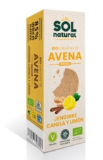 GALLETAS DE AVENA JENGIBRE CANELA LIMON175gr BIO SOLNATURAL