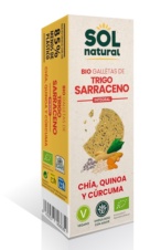 GALLETAS DE TRIGO SARRACENO CHÍA QUINOA Y CÚRCUMA BIO 175 GR SOLNATURAL
