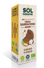 GALLETAS DE TRIGO SARRACENO COCO CACAO BIO AGAVE 175 gr SOLNATURAL