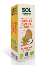 GALLETAS DE ESPELTA-AVENA ZANAHORIA COCO BIO 175 g BIO SOLNATURAL