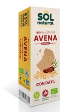 GALLETAS DE AVENA INTEGRAL ENDULZADAS CON DATIL BIO 170 GR SOLNATURAL