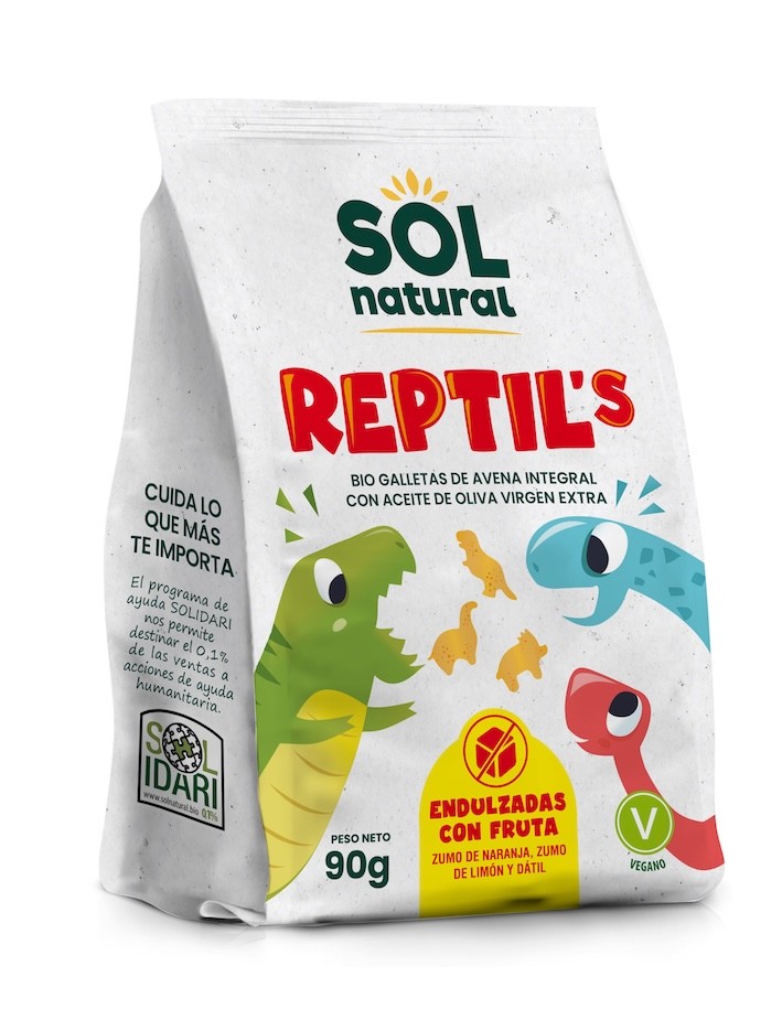 REPTIL'S GALLETA DE AVENA Y FRUTA BIO SOLNATURAL