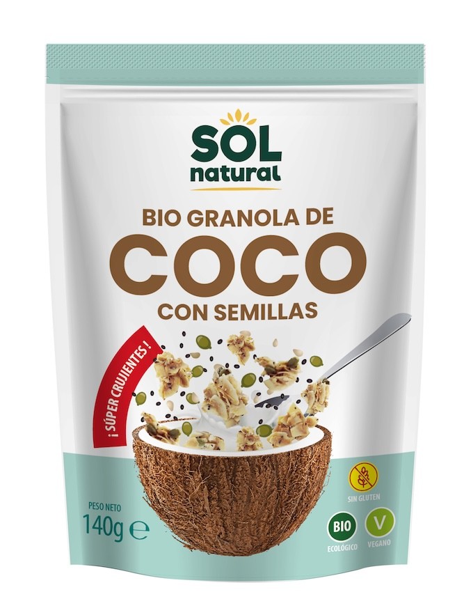 GRANOLA CRUNCHY DE COCO CON SEMILLAS 140G BIO SOLNATURAL
