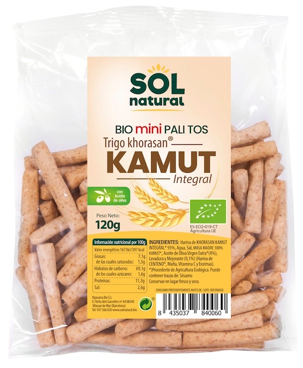 MINI PALITOS DE KAMUT INTEGRAL BIO 120 GR SOLNATURAL