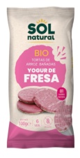 TORTAS DE ARROZ BAÑADAS EN YOGUR CON FRESA BIO SOLNATURAL