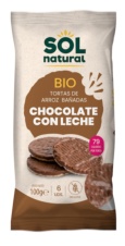 TORTAS DE ARROZ CHOCOLATE CON LECHE 100 GR BIO SOLNATURAL