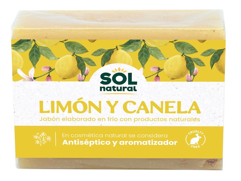 JABON NATURAL SOLIDO DE LIMON Y CANELA 100G SOLNATURAL
