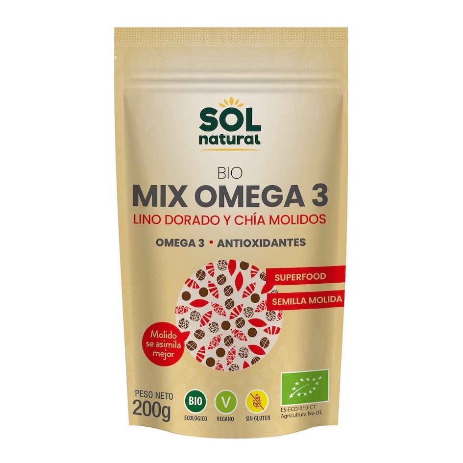 MIX OMEGA 3 LINO & CHIA MOLIDAS BIO 200 GR SOLNATURAL