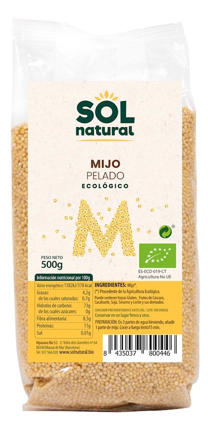 MIJO PELADO BIO 500 GR SOLNATURAL