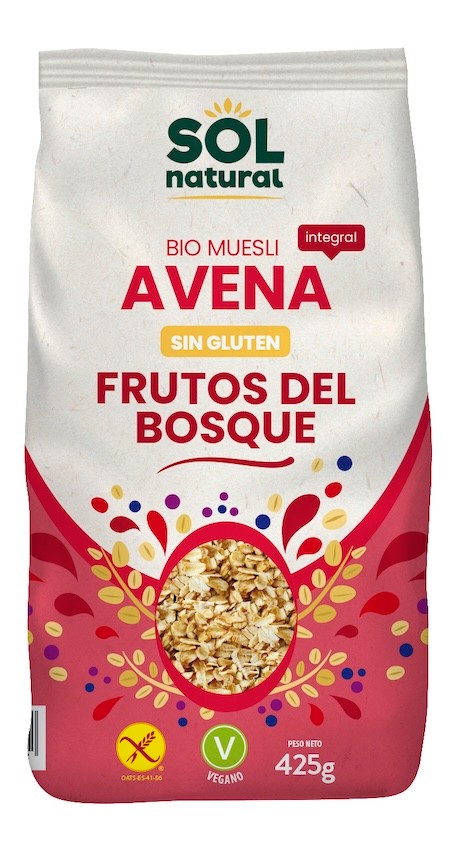 MUESLI AVENA FRUTOS DEL BOSQUE SOLNATURAL 425 GR