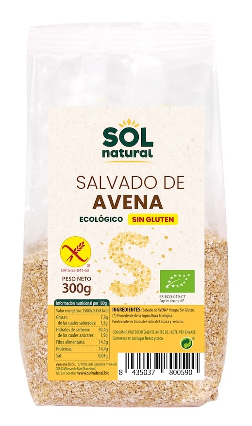SALVADO AVENA SIN GLUTEN 300GR SOLNATURAL