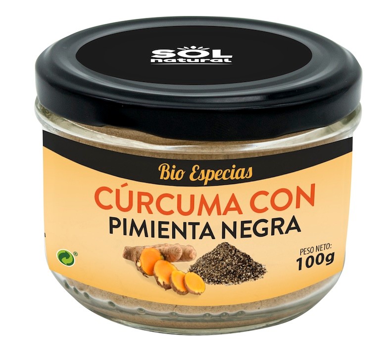 CURCUMA CON PIMIENTA NEGRA EN POLVO BIO 100 GR SOLNATURAL