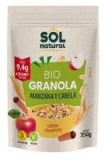 GRANOLA AVENA SIN GLUTEN MANZANA-CANELA BIO 350G SOLNATURAL