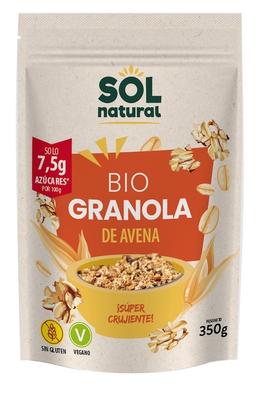 GRANOLA DE AVENA SinGluten Vegan 350g SOLNATURAL