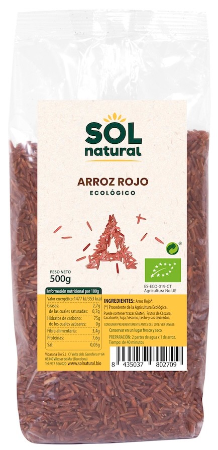 ARROZ ROJO BIO 500 GR SOLNATURAL