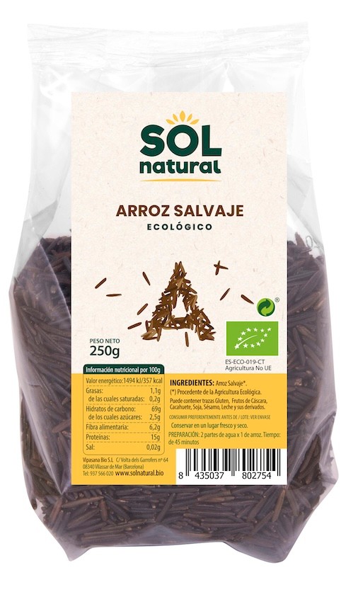 ARROZ SALVAJE BIO 250G SOLNATURAL