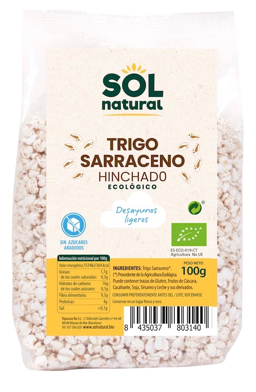 TRIGO SARRACENO HINCHADO BIO 100 gr SOLNATURAL