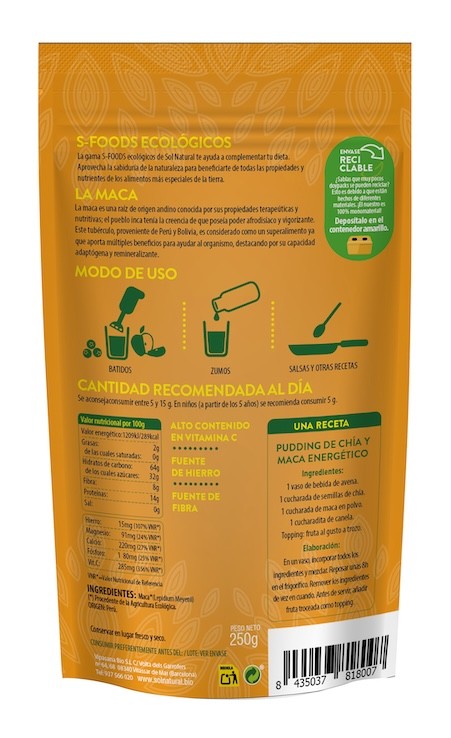 MACA BIO 200 GR SOLNATURAL 1