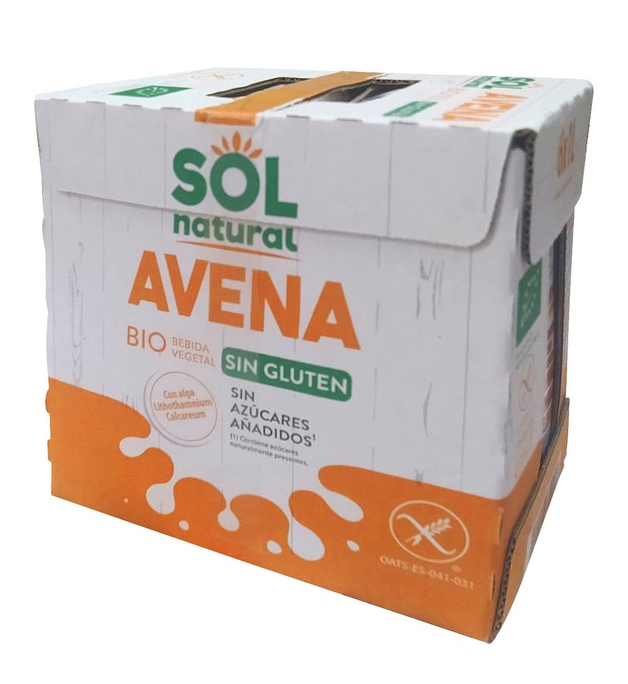 PACK DE 6 BEBIDAS DE AVENA CALCIO SIN GLUTEN BIO 1 LITRO SOLNATURAL