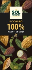 TABLETA DE CHOCOLATE VEGANO BIO 100% CACAO 70 G SOLNATURAL