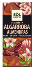TABLETA ALGARROBA CON ALMENDRAS BIO 70 GR SOLNATURAL