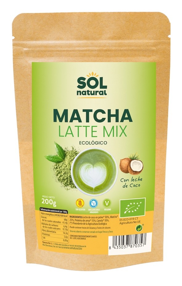 MATCHA LATTE MIX SinGluten Eco Vegan 200g SOLNATURAL