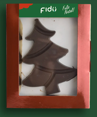 ARBOL DE NAVIDAD 47% CACAO - VEGANO, SIN ALERGENOS BIO 80g FIDU
