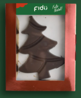 ARBOL DE NAVIDAD 47% CACAO - VEGANO, SIN ALERGENOS BIO 80g FIDU