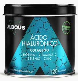 ACIDO HIALURONICO + COLAGENO BIOTINA VITAMINAS 120 CAPS ALDOUS BIO