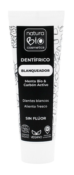 DENTIFRICO BLANQUEADOR 75 MENTA BIO & CARBON ACTIVO SIN FLUOR 75 ml NATURABIO