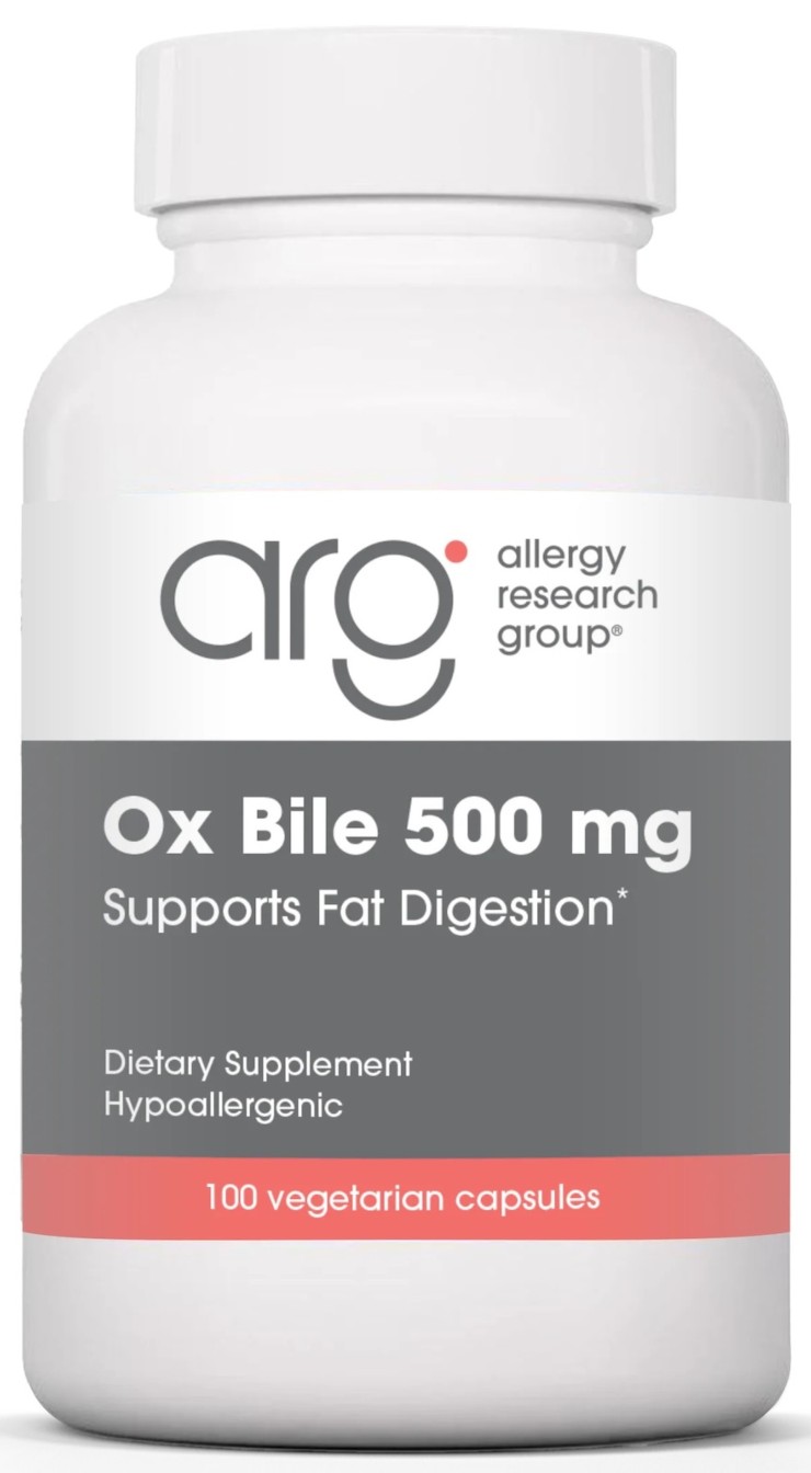 BILIS de BUEY (OX BILE) 500 mg 100 Vegicaps ALLERGY RESEARCH GROUP