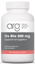 BILIS de BUEY (OX BILE) 500 mg 100 Vegicaps ALLERGY RESEARCH GROUP