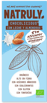 CHOCOLICIOUS - LECHE Y ALMENDRAS 85 GR NATRULY