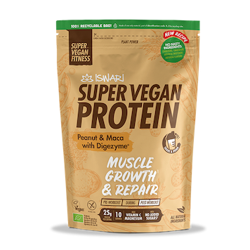 SUPER VEGAN PROTEIN CACAHUETE & MACA con Digezyme® 400 GR ISWARI