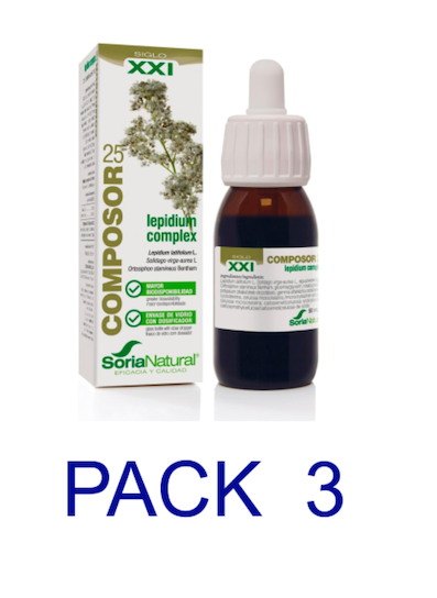 PACK 3X2 COMPOSOR 25 LEPIDIUM COMPLEX SIGLO XXI 50 ml SORIA NATURAL