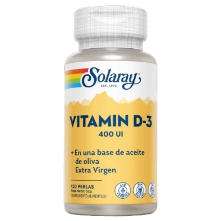VITAMINA D3 400 UI 120 Perlas SOLARAY
