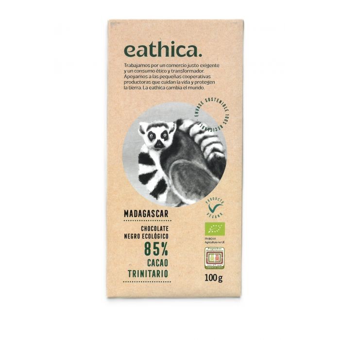 CHOCOLATE NEGRO 85% CACAO MADAGASCAR BIO 100 G EATHICA