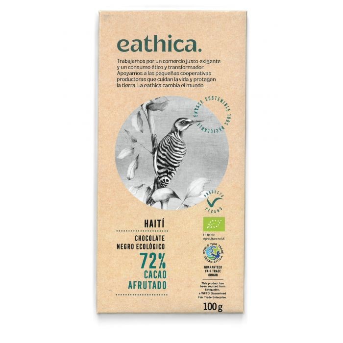 CHOCOLATE NEGRO 72% CACAO HAITÍ BIO 100 G EATHICA