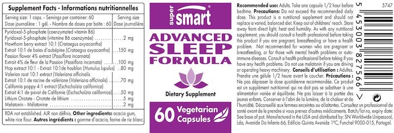 Advanced Sleep Formula 60 CAPS SUPERSMART 1