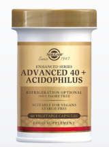  40 + ACIDOPHILUS AVANZADO (NO LÁCTEO). Cápsulas Vegetales. 60 ó 120 SOLGAR