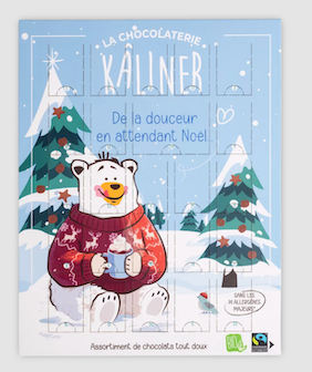 CALENDARIO DE ADVIENTO DE CHOCOLATE SUAVE – ECOLOGICO 150 GR KALINER