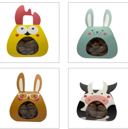 HUEVOS MINI ANIMALES DE GRANJA CHOCOLATE NEGRO 100 GR (ver descripción)