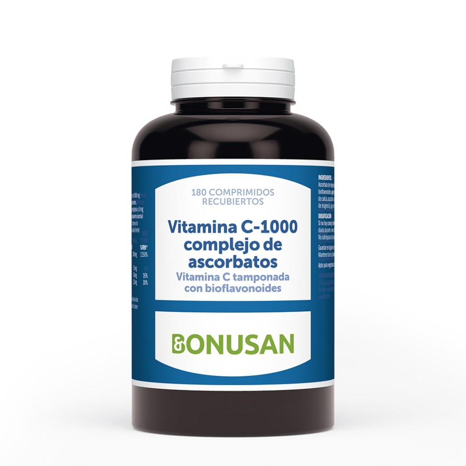 VITAMINA C-1000 COMPLEJO ASCORBATOS 180 TABLETAS BONUSAN