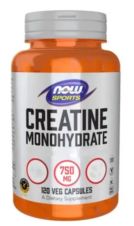 NOW FOODS, CREATINA, 750 MG, 120 CÁPSULAS