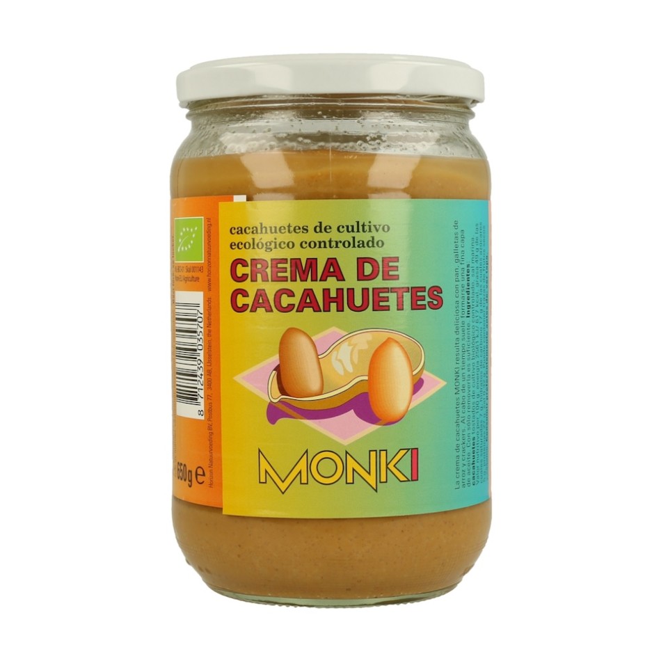 CREMA DE CACAHUETES MONKI 650 g BIO